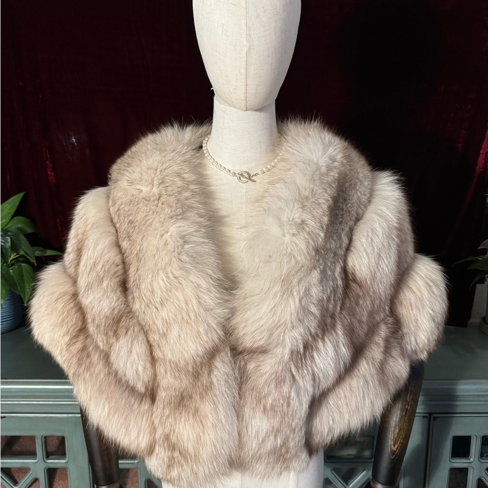 White Fox Fur Shawl